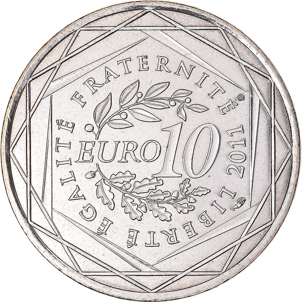 França, 10 Euro, 2011, Bretagne, MS(63), Prata