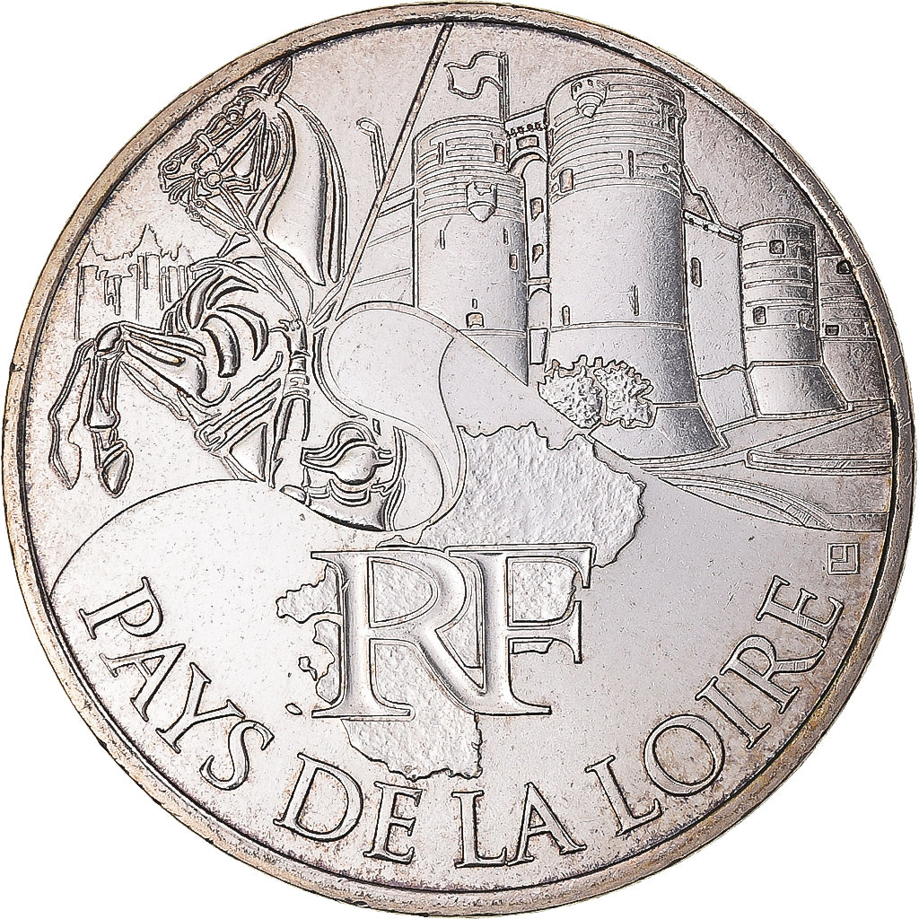 Frankrijk, 10 Euro, 2011, Pays De La Loire, UNC-, Zilver