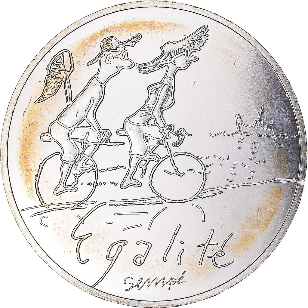 França, 10 Euro, 2014, Monnaie de Paris, Sempé Égalité Été, MS(64), Prata
