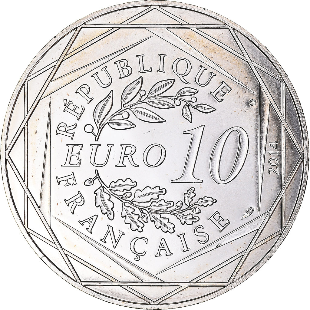 França, 10 Euro, 2014, Monnaie de Paris, Sempé Égalité Été, MS(64), Prata