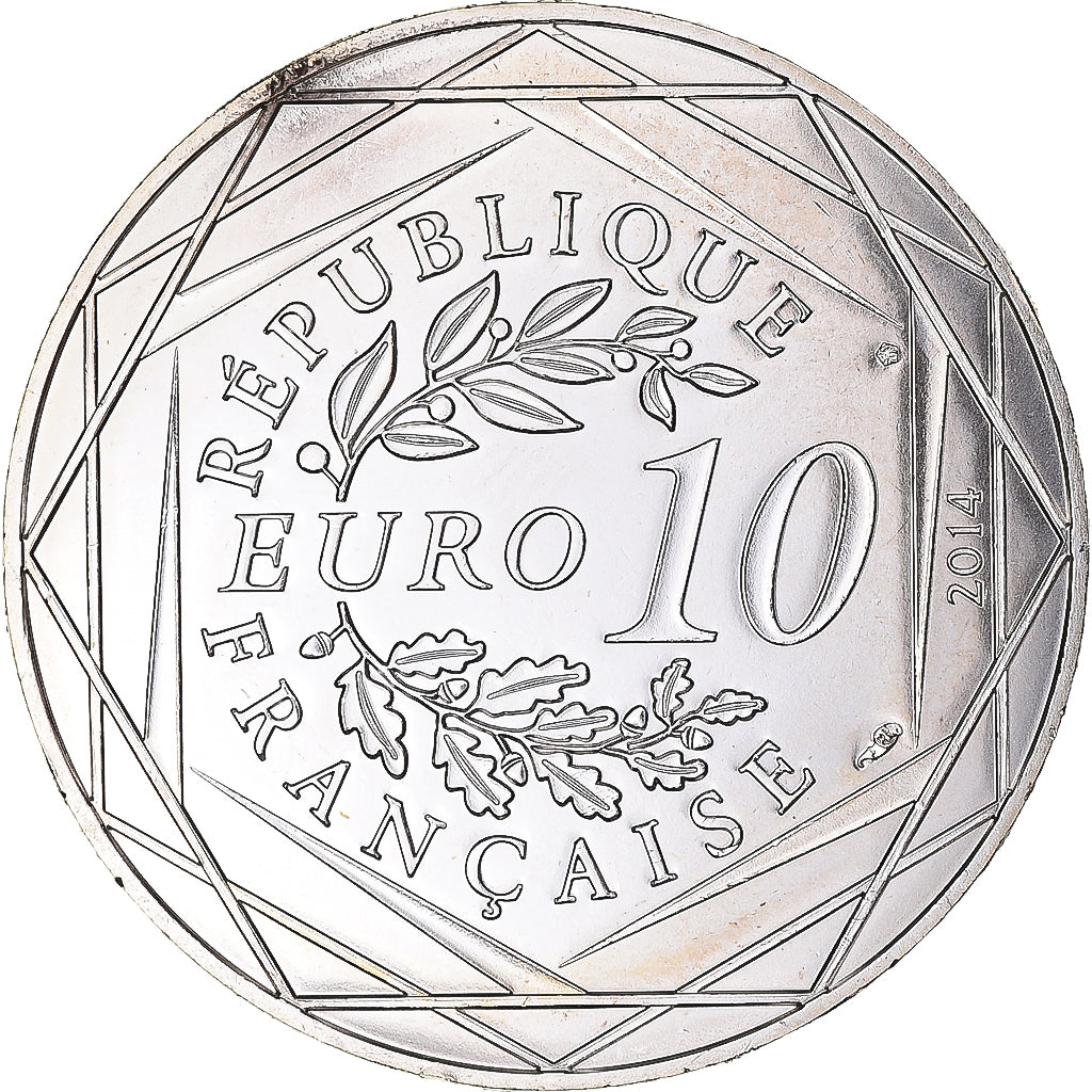 Francia, 10 Euro, 2014, Monnaie de Paris, Sempé Fraternité Été, SC+, Plata