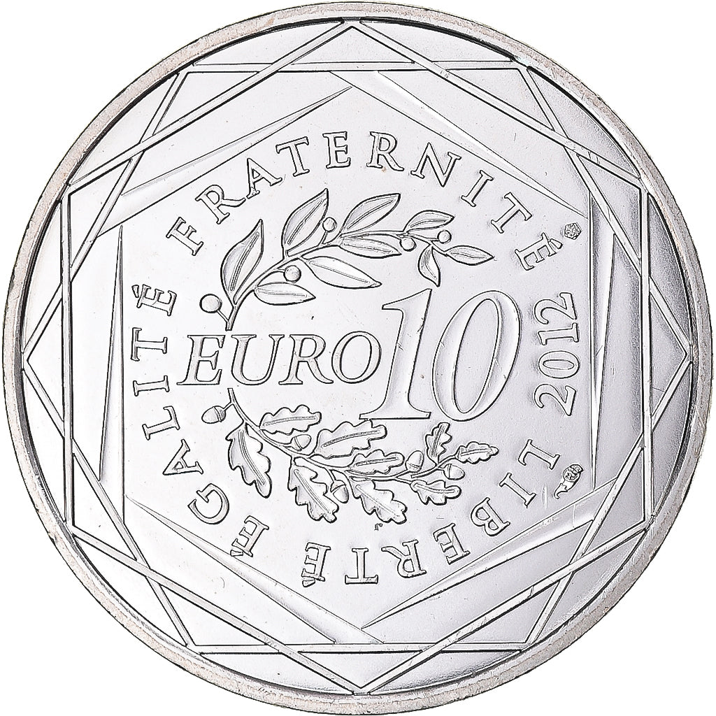 França, 10 Euro, 2012, Lorraine, MS(63), Prata