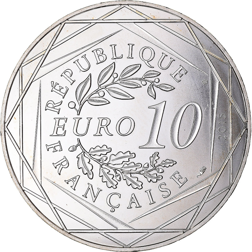 França, 10 Euro, Astérix - Liberté, 2015, Monnaie de Paris, MS(64), Prata