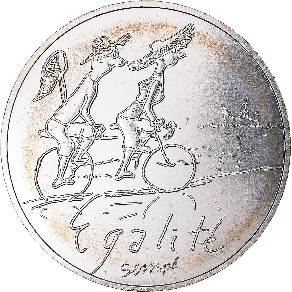 Francia, 10 Euro, Monnaie de Paris, Sempé - Été - Égalité, 2014, SC+, Plata