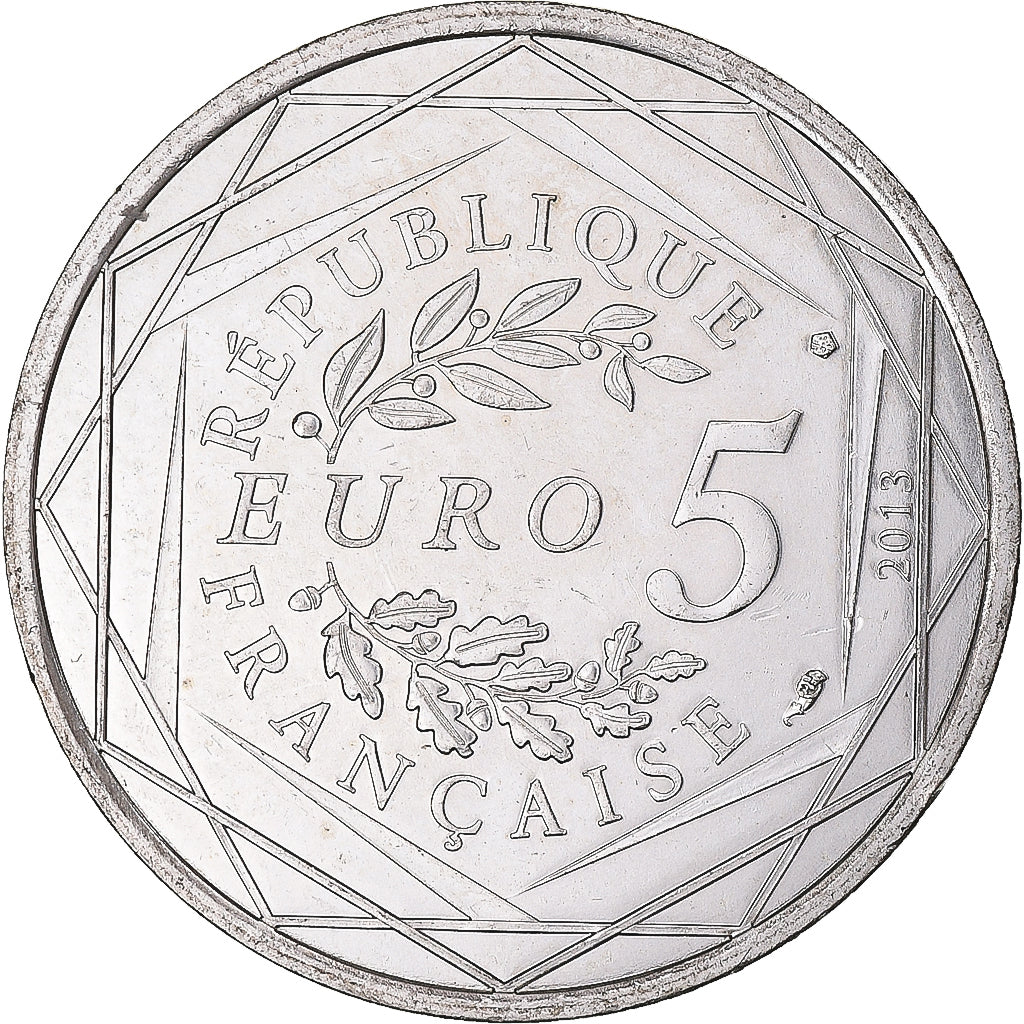 França, 5 Euro, 2013, Fraternité, MS(63), Prata