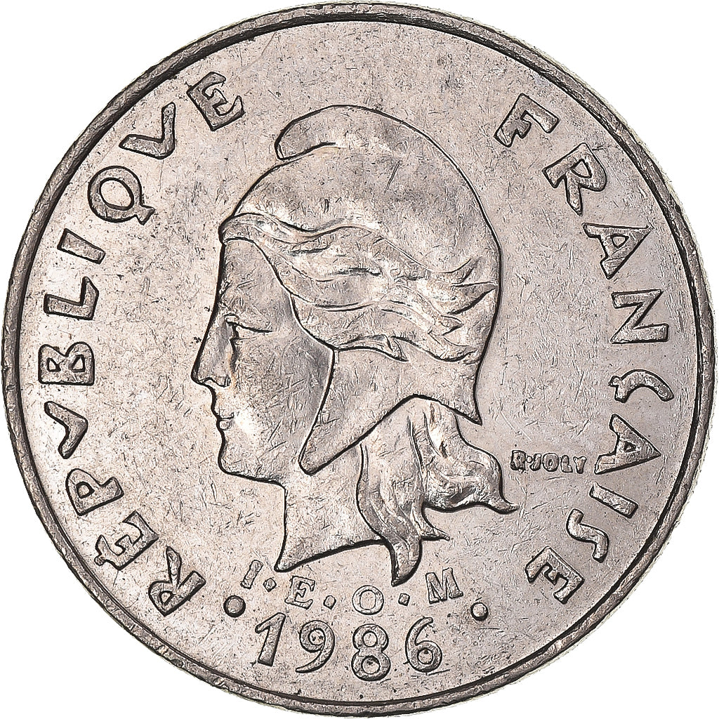 Moneda, Polinesia francesa, 20 Francs, 1986, MBC+, Níquel