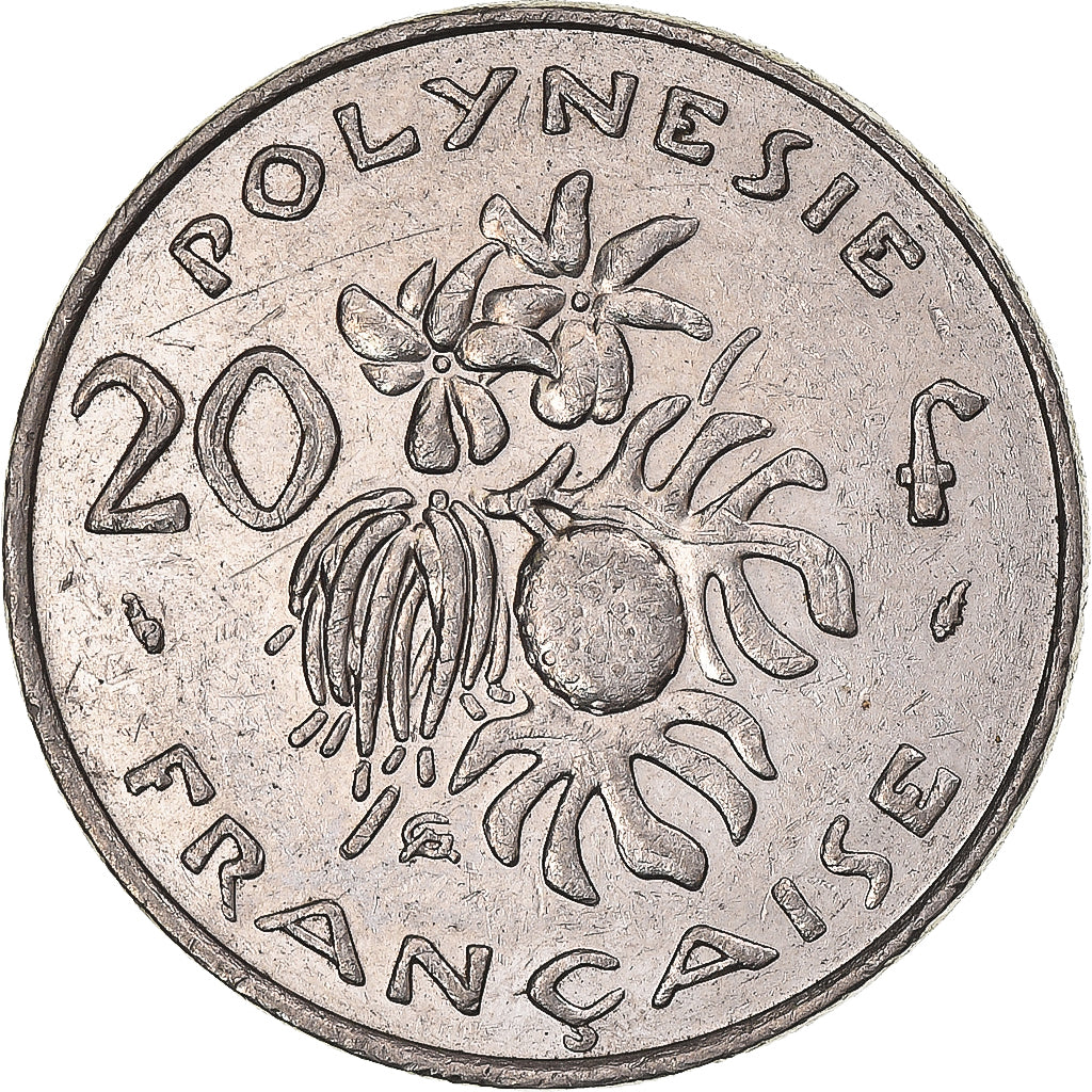 Moneda, Polinesia francesa, 20 Francs, 1986, MBC+, Níquel