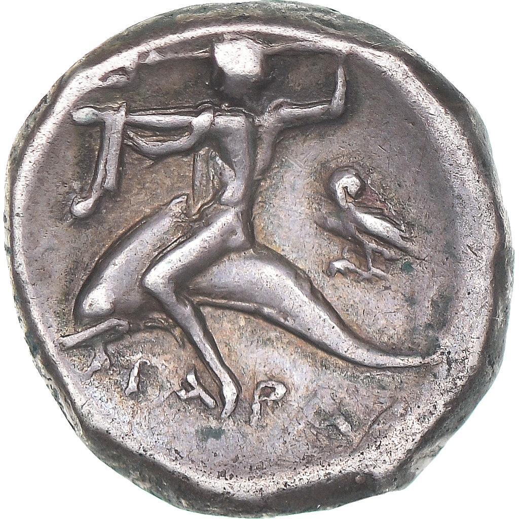 Calabria, Stater, ca. 250 BC, Tarentum, Plata, MBC, SNG-ANS:1165, HN Italy:1025