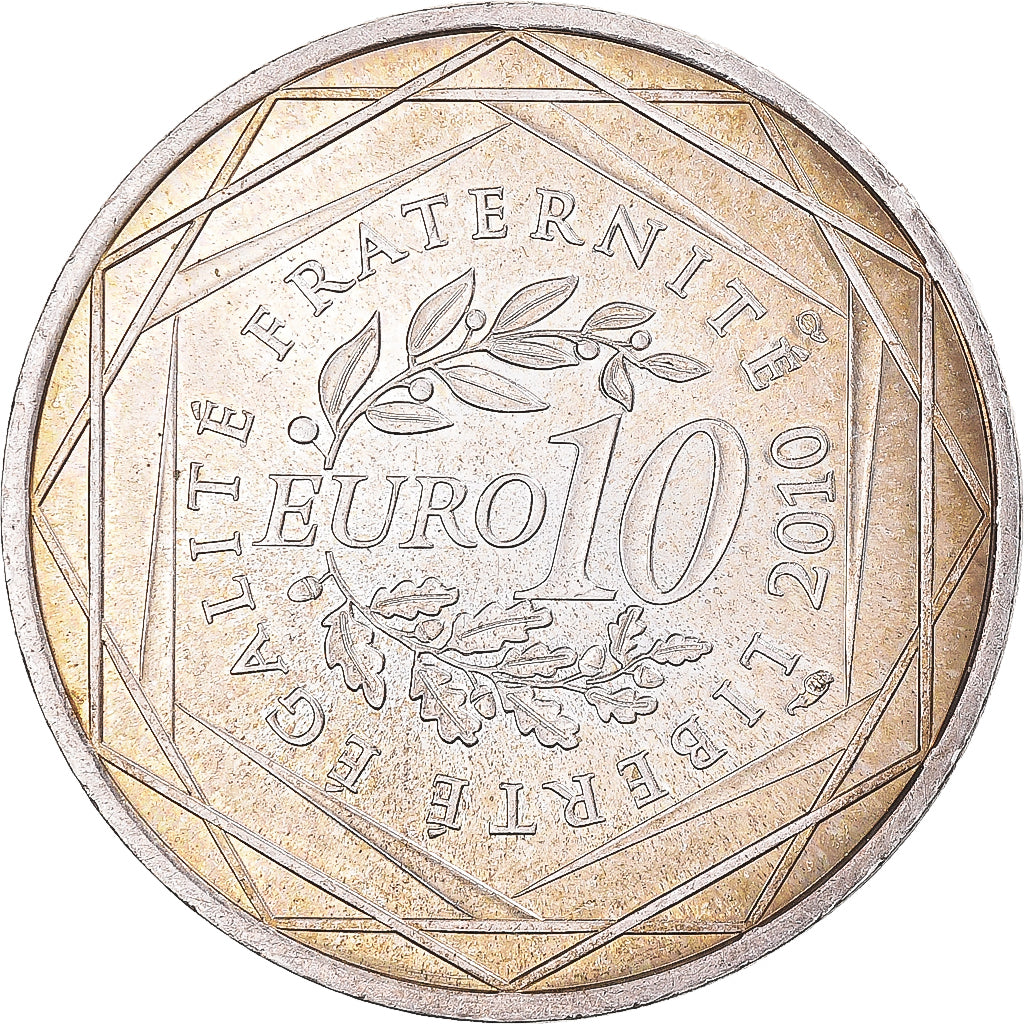 Francia, 10 Euro, 2010, Paris, Bretagne, EBC, Plata