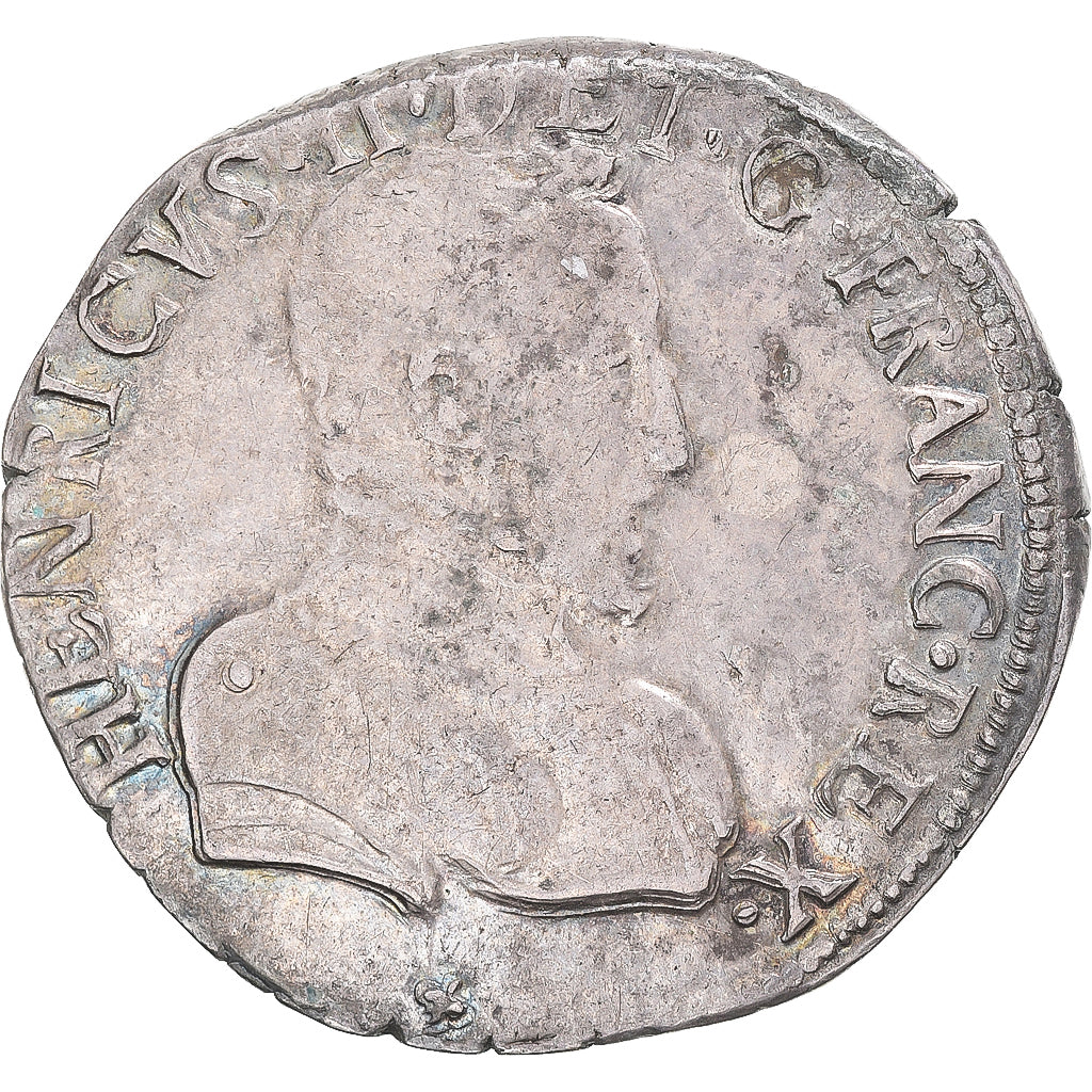 Coin, France, Henri II, Teston, 1560, Grenoble, VF(30-35), Silver, Gadoury:379A