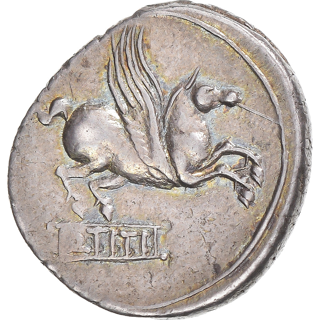 Titia, Denarius, 90 BC, Rome, Silver, AU(50-53), Crawford:341/2
