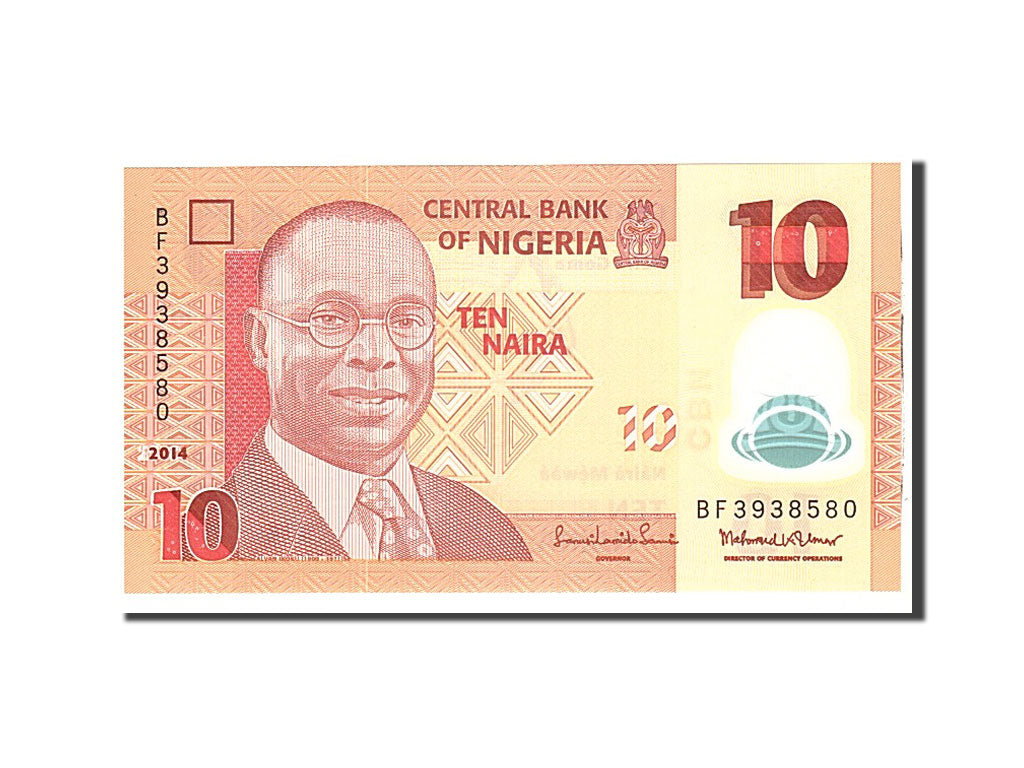 Banknote, Nigeria, 10 Naira, 2014, Undated, KM:39c, UNC(65-70)