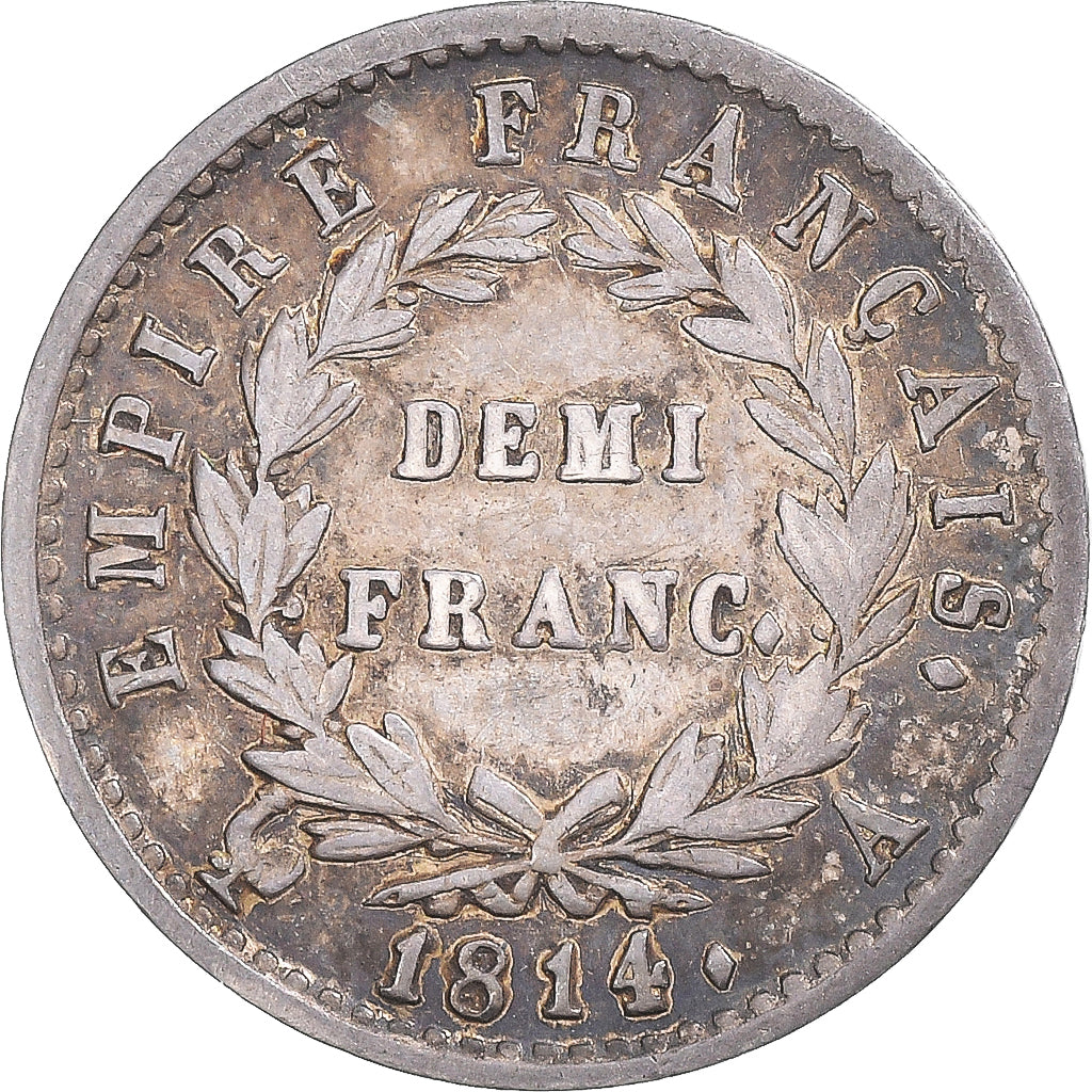 Münze, Frankreich, Napoleon I, 1/2 Franc, 1814, Paris, SS+, Silber, Gadoury:399