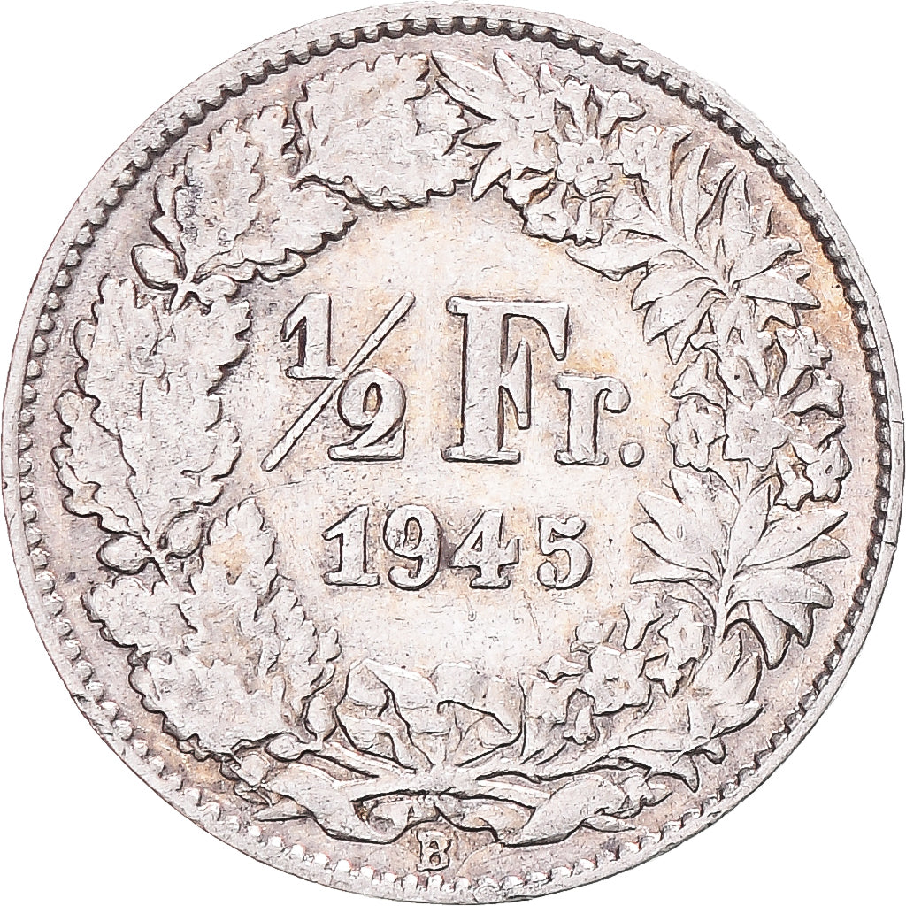 Monnaie, Suisse, 1/2 Franc, 1945, Bern, TTB, Argent