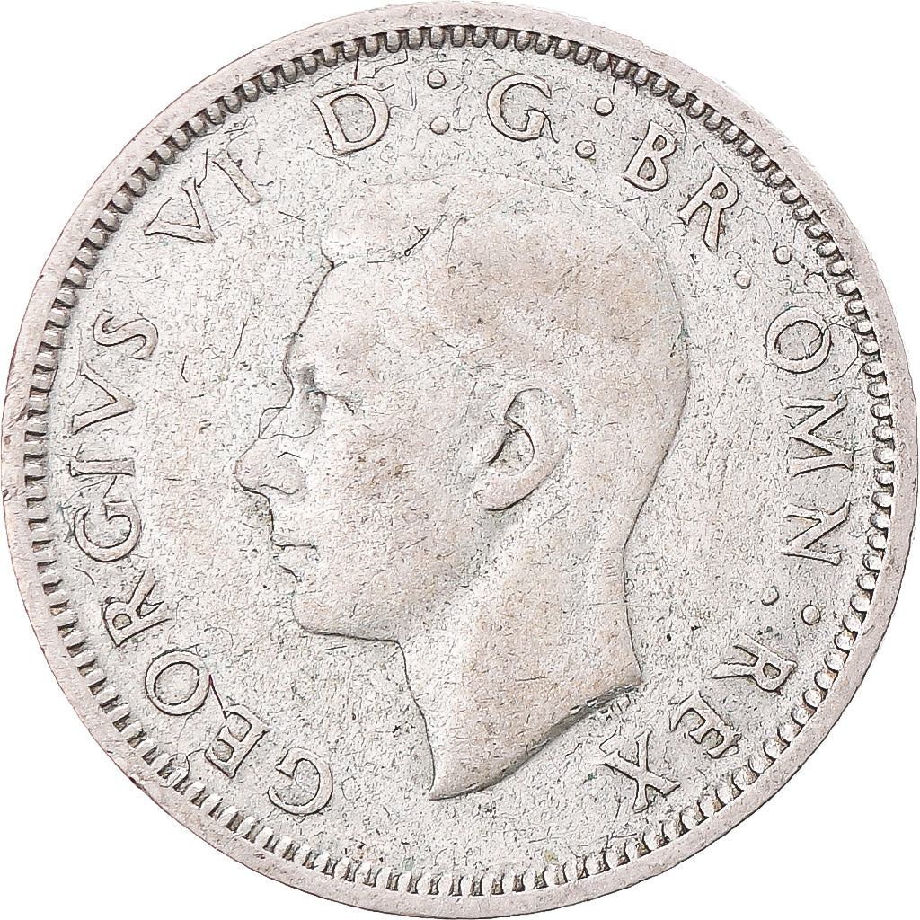 Monnaie, Royaume-Uni, George VI, 6 Pence, 1945, TB+, Argent