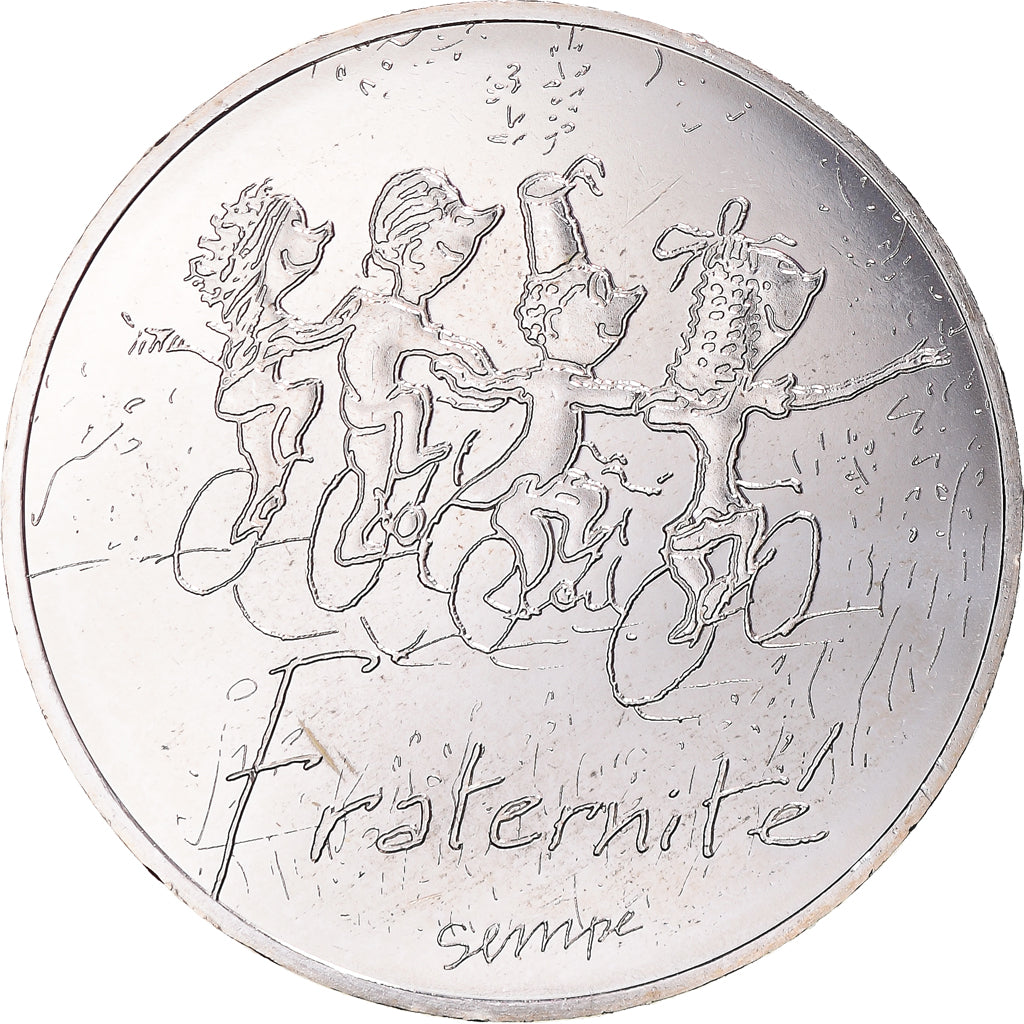 France, 10 Euro, 2014, Paris, Sempé Fraternité Printemps, FDC, Argent