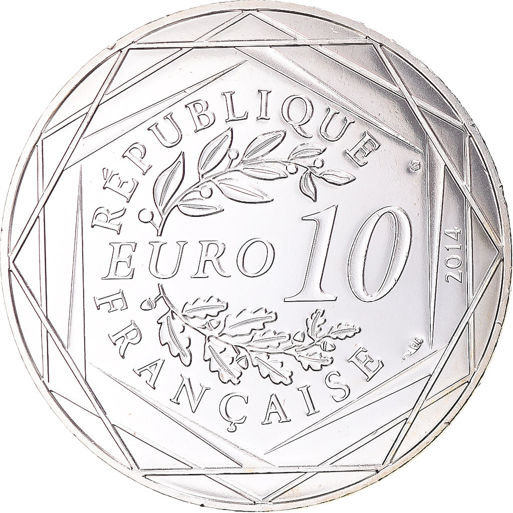 France, 10 Euro, 2014, Paris, Sempé Fraternité Printemps, FDC, Argent