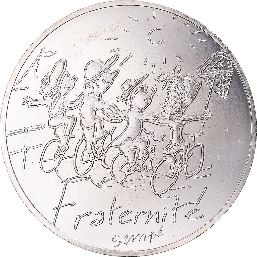 France, 10 Euro, 2014, Paris, Sempé Fraternité Été, FDC, Argent