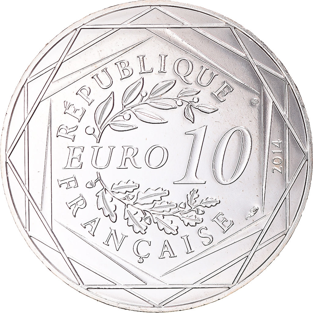 France, 10 Euro, 2014, Paris, Sempé Fraternité Été, FDC, Argent
