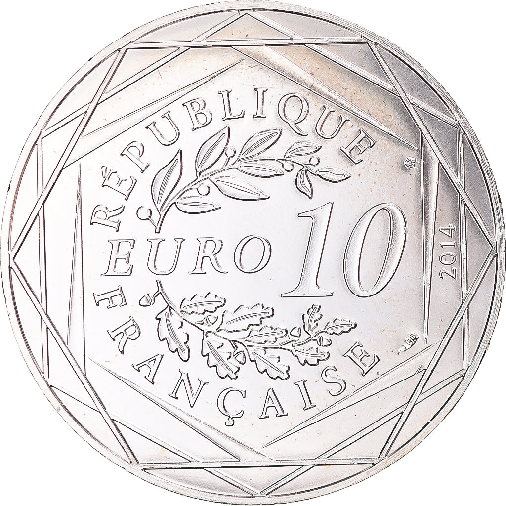 France, 10 Euro, 2014, Paris, Sempé Liberté Été, FDC, Argent
