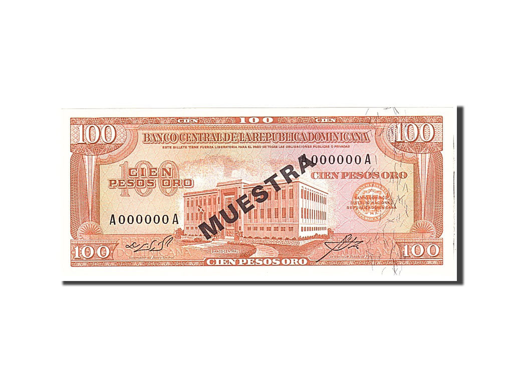 Banknote, Dominican Republic, 100 Pesos Oro, 1964, Undated, KM:104s3, UNC(65-70)