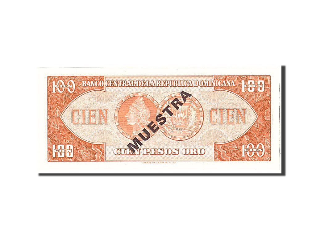 Banknote, Dominican Republic, 100 Pesos Oro, 1964, Undated, KM:104s3, UNC(65-70)