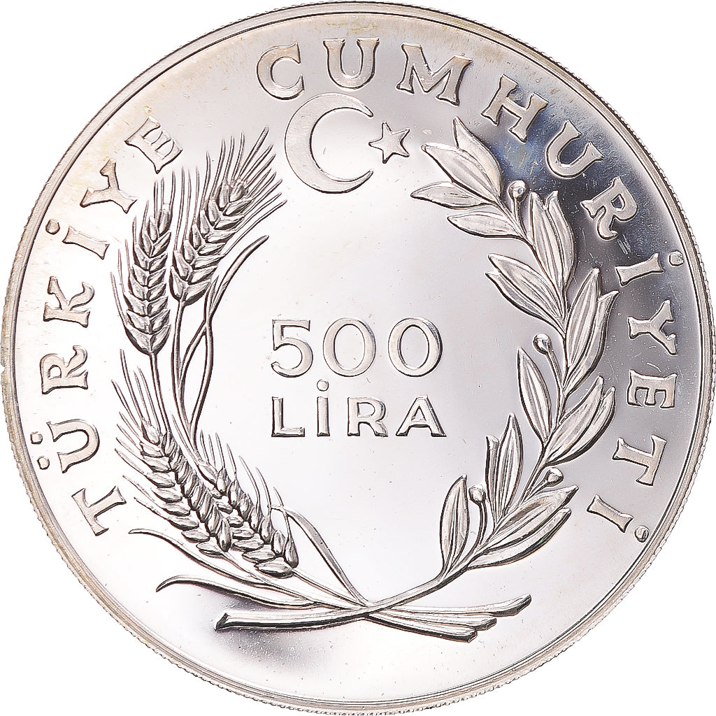 Coin, Turkey, 500 Lira, 1979, MS(63), Silver, KM:931