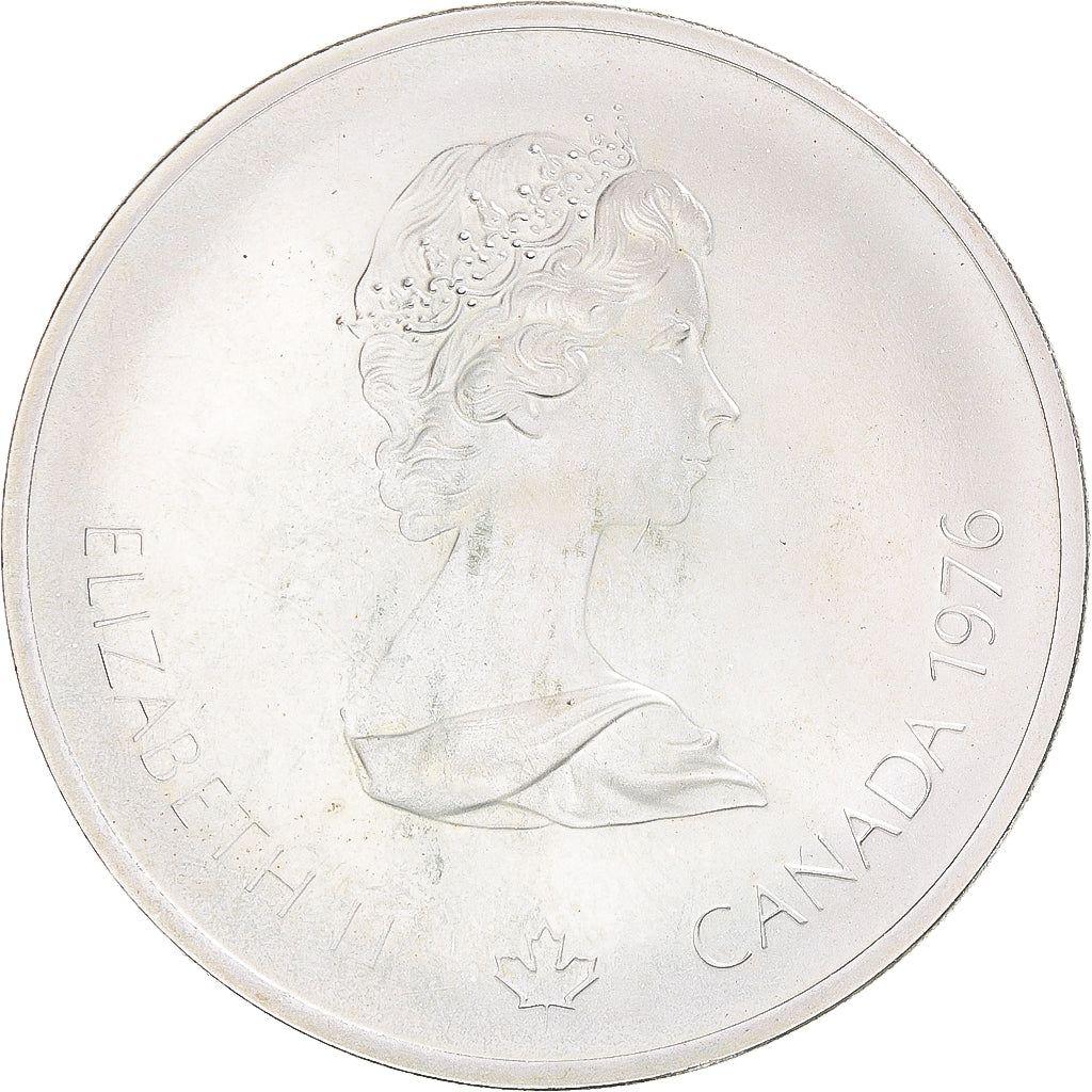 Moneda, Canadá, 1976 Olympics - Olympic Stadium, 10 Dollars, 1976, SC, Plata