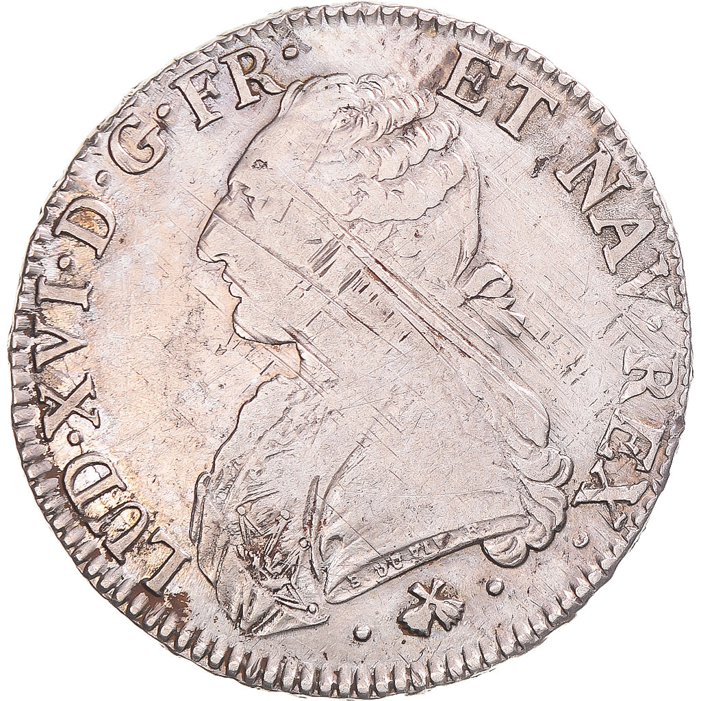 Moneta, Francia, Louis XVI, Ecu aux branches d'olivier, 1777, Bayonne, MB