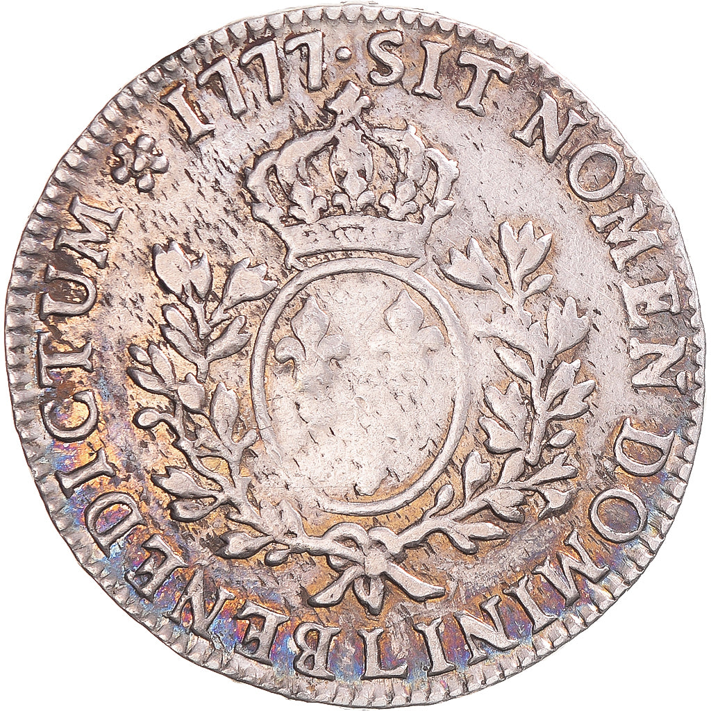 Moneta, Francia, Louis XVI, Ecu aux branches d'olivier, 1777, Bayonne, MB