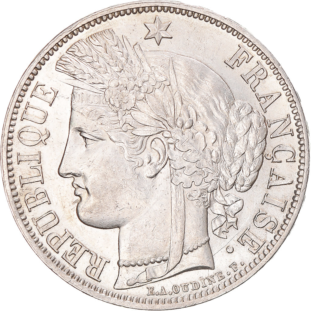 Münze, Frankreich, Cérès, 5 Francs, 1851, Paris, VZ, Silber, Gadoury:719