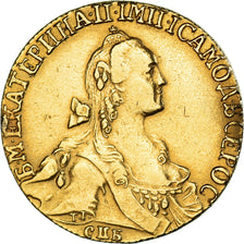 Russie, Catherine II, 10 Roubles, 1766, Saint-Pétersbourg, ТI, Or, TTB