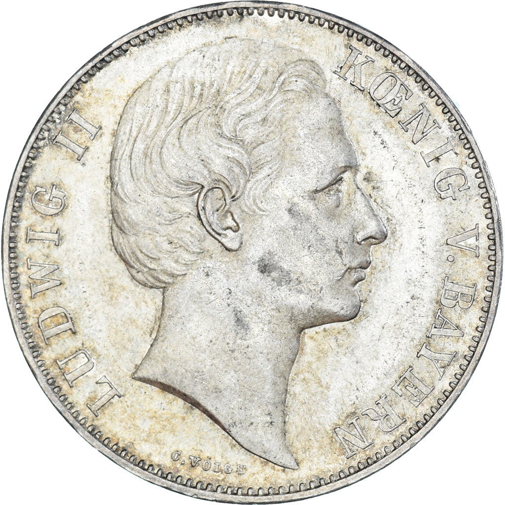 Munten, Duitse staten, BAVARIA, Ludwig II, Thaler, 1870, Munich, PR+, Zilver