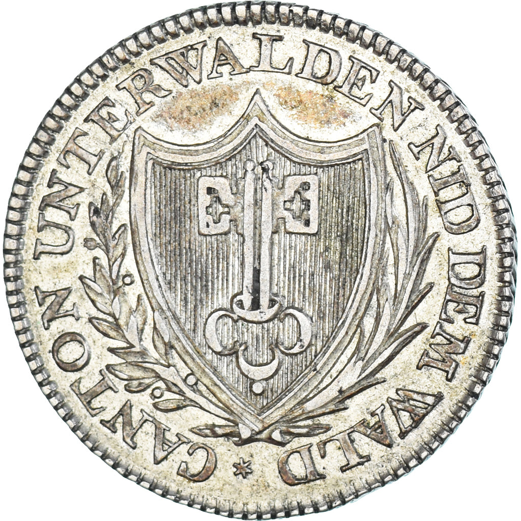 Coin, SWISS CANTONS, UNTERWALDEN, 5 Batzen, 1811, AU(50-53), Billon, KM:A13