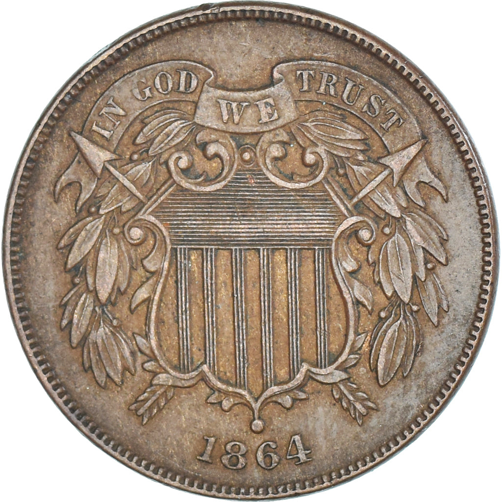 Vereinigte Staaten, 2 Cents, Union Shield, 1864, Philadelphia, Large motto