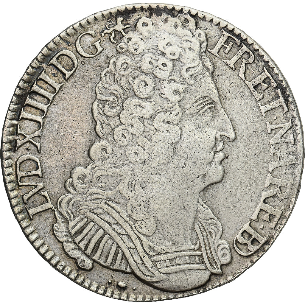 France, Louis XIV, Ecu de Béarn aux 3 couronnes, 1710, Pau, Argent, TTB