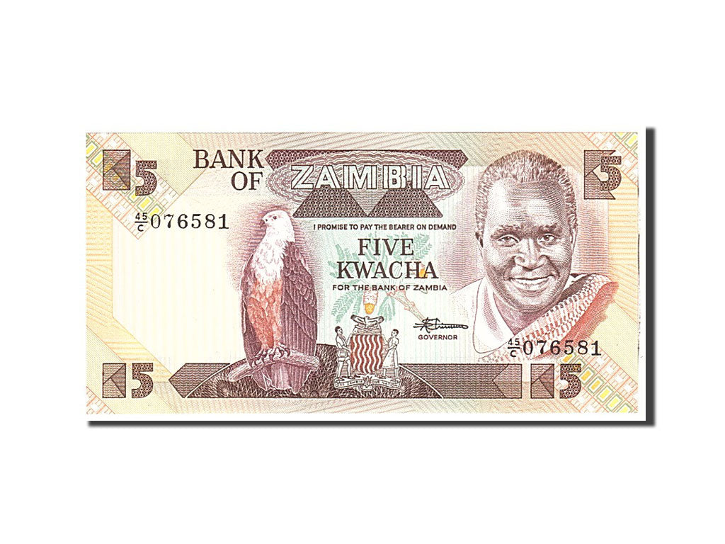 Banknote, Zambia, 5 Kwacha, 1990, Undated, KM:25d, UNC(65-70)