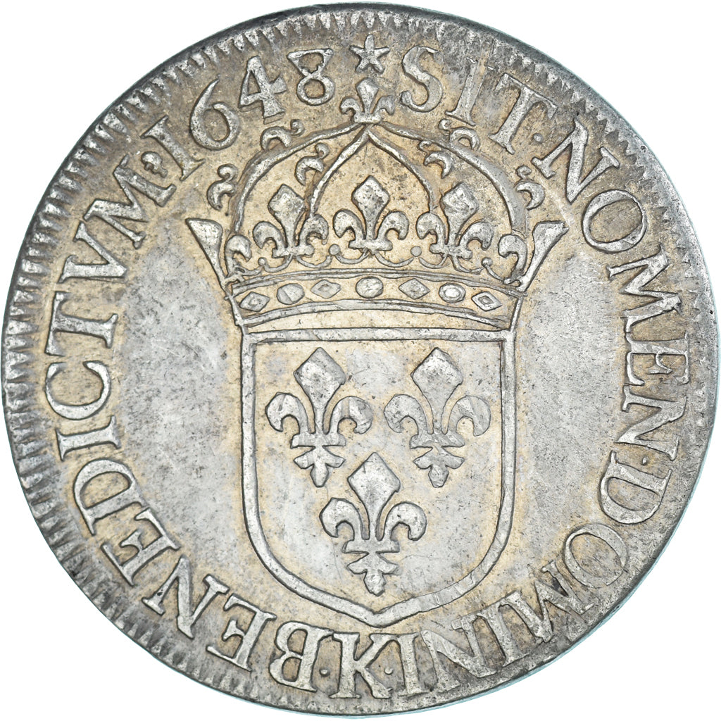 Münze, Frankreich, Louis XIV, Écu à la mèche longue, 1648, Bordeaux