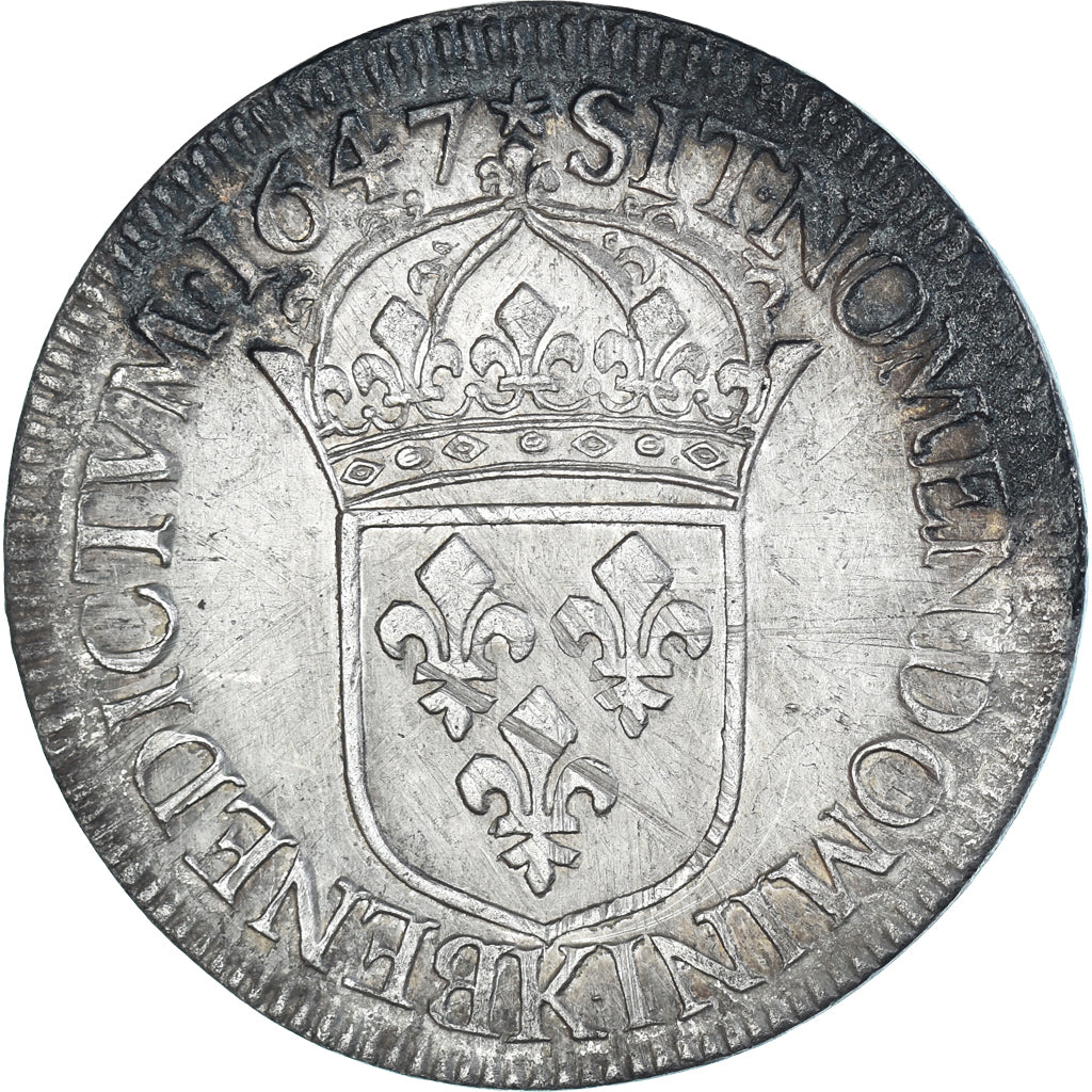 Münze, Frankreich, Louis XIV, Écu à la mèche longue, 1647, Bordeaux