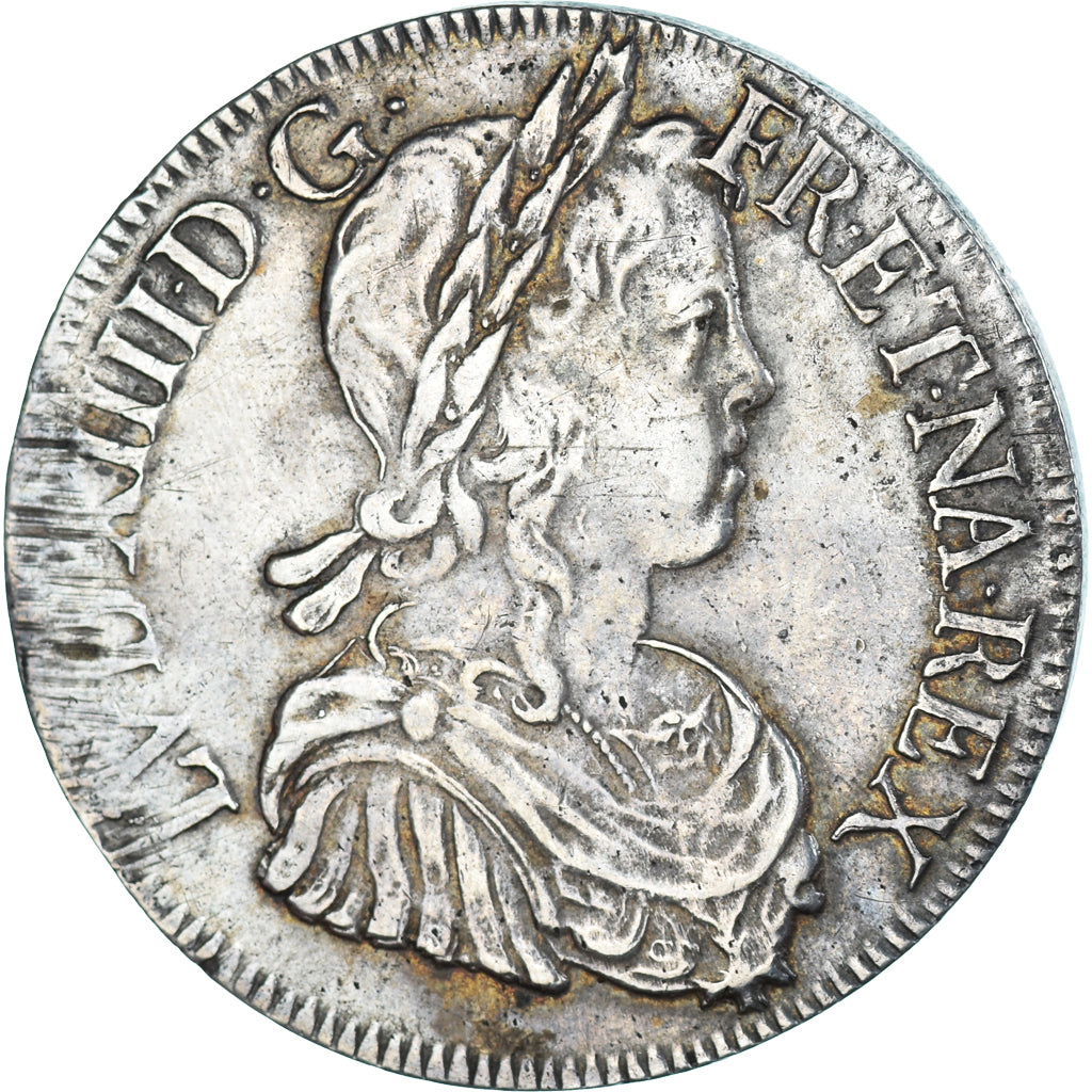 Coin, France, Louis XIV, Écu à la mèche longue, 1650, Bordeaux, Variety