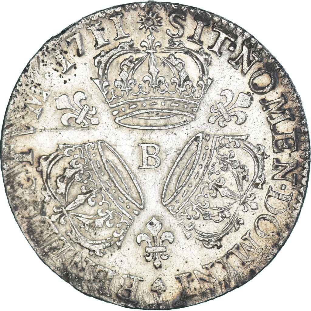 Coin, France, Louis XIV, 1/4 Ecu aux 3 couronnes, 1711, Rouen, EF(40-45)