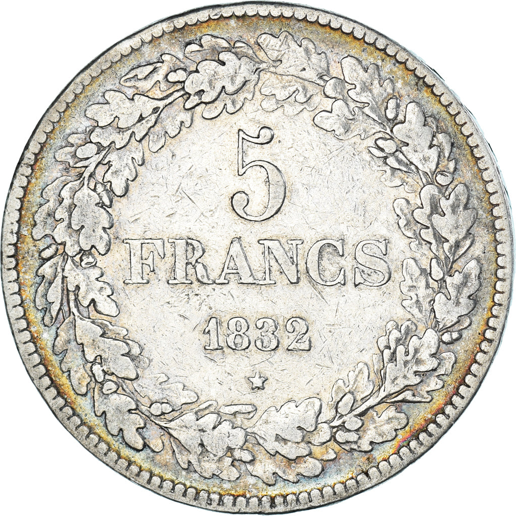 Moneta, Belgio, Leopold I, 5 Francs, 5 Frank, 1832, Brussels, Edge B, MB+