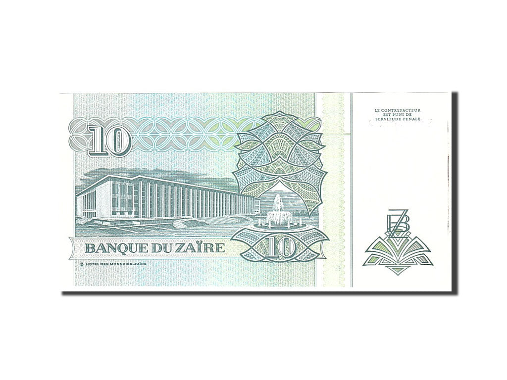 Banknote, Zaire, 10 Nouveaux Zaïres, 1993, 1993-06-24, KM:55, UNC(65-70)