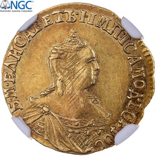 Russia, Elizabeth, Rouble, 1758, Krasny, Złoto, NGC, AU58, KM:22