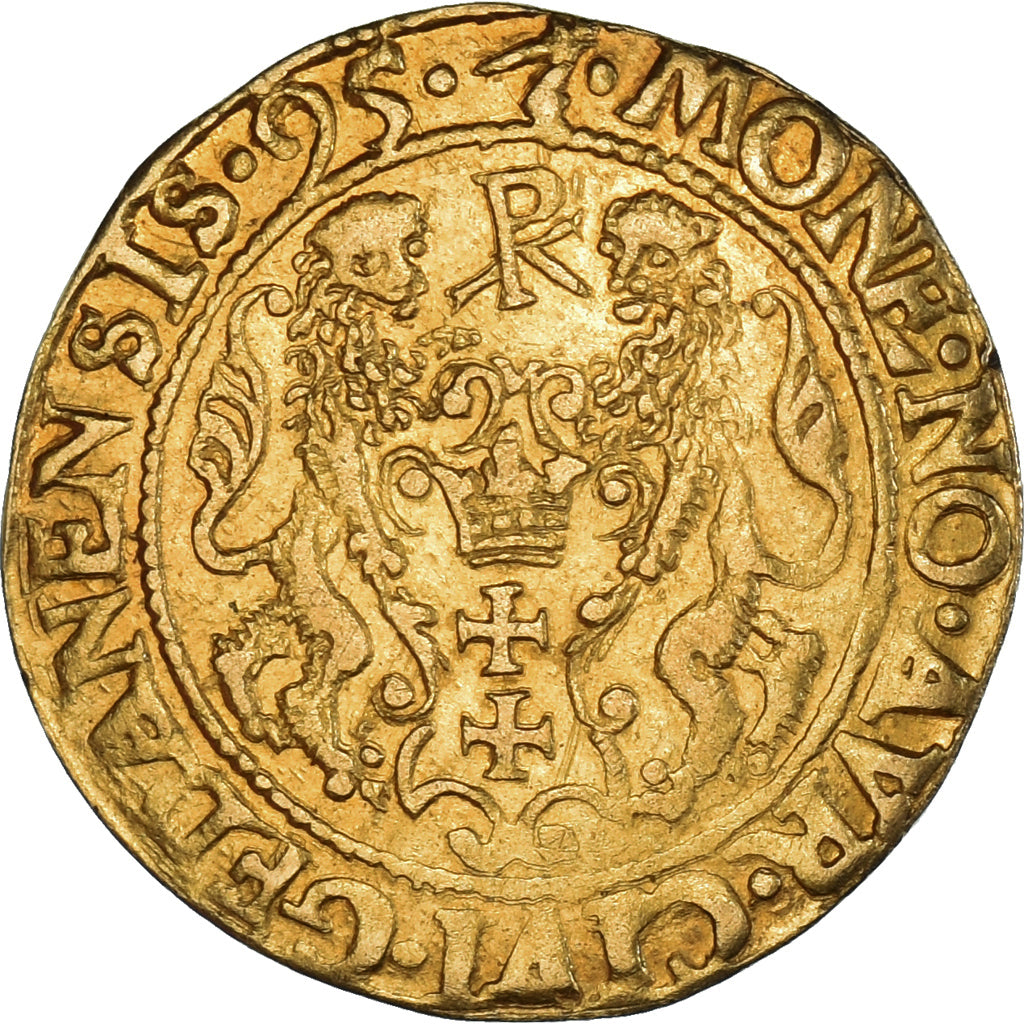 Polonia, Sigismund III, Dukat, 1595, Gdańsk, Oro, MBC+
