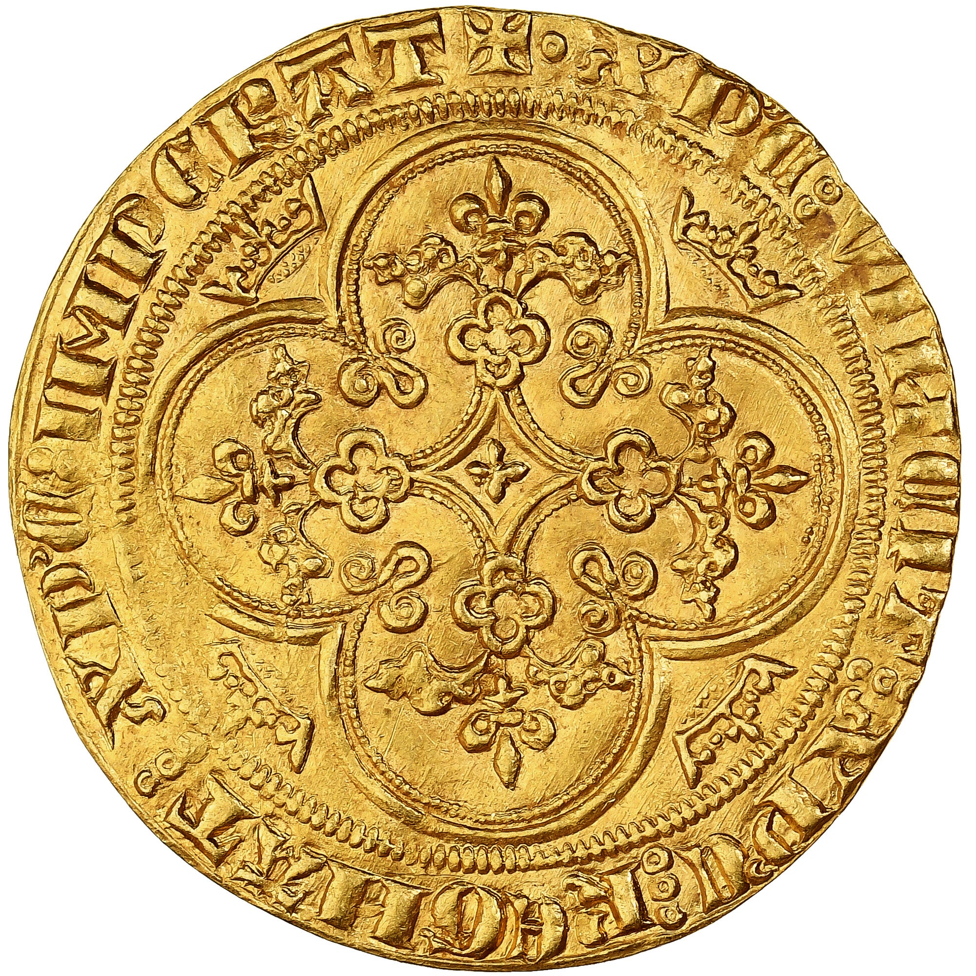 France, Philippe VI, Pavillon d'or, 1339-1350, Rare, Gold, AU(55-58)