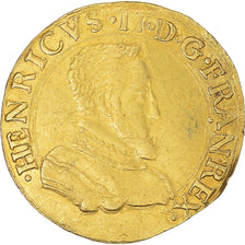 Francia, Henri II, Double Henri d'or, 1558, Rouen, 1st Type, Oro, BB+