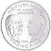 Munten, Frankrijk, De Gaulle - Adenauer, 100 Francs, 1994, Paris, UNC, Zilver
