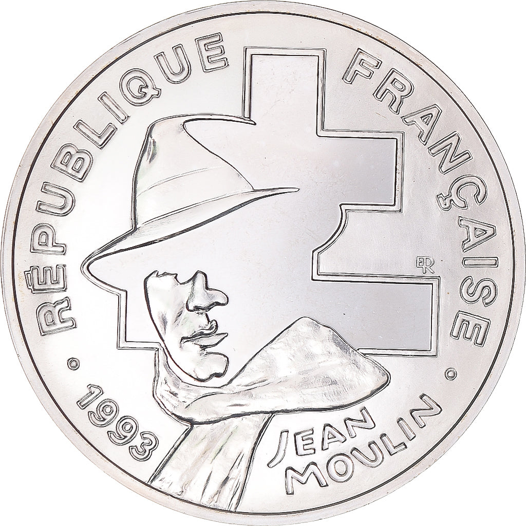 Coin, France, Jean Moulin, 100 Francs, 1993, Paris, MS(64), Silver