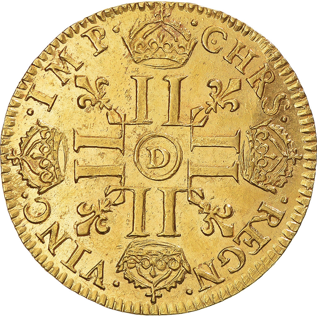 France, Louis XIV, Louis d'or au buste juvénile, 1661, Lyon, Gold, AU(55-58)